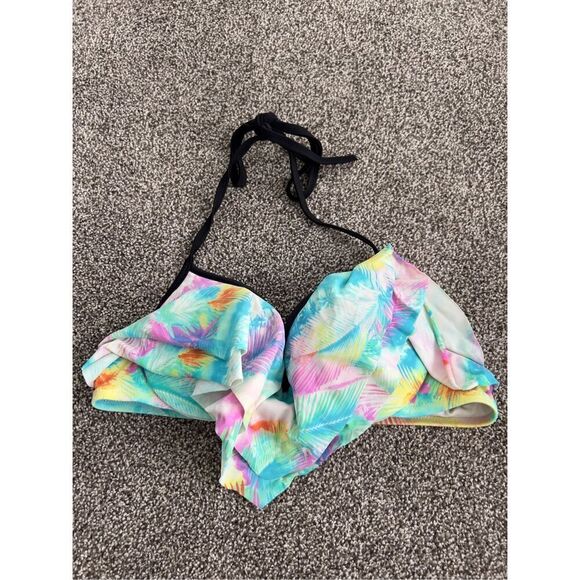 Victoria’s Secret size small multi colored underwire ruffled bikini top - Picture 1 of 5